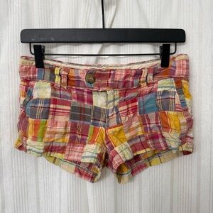 Vintage Y2K Style Plaid Patchwork American Eagle Shorts